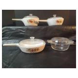 Corning Ware 3 Piece Spice of Life Cookware Set with Lids and Small Anchor Hocking with Lid Casserole