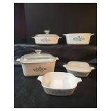 Corning Ware Cornflower Blue Pattern Cookware Set with Lids