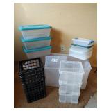 Storage Container Lot - Clear Bins and Crates