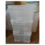 Storage Container Lot - Clear Bins and Crates