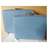 Vintage Two Samsonite Blue Hard Shell Suitcase