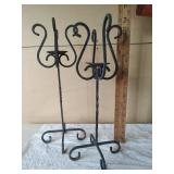 Decorative Iron Sconces with Wooden Shelf, See Measurements