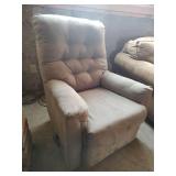 Beige Tufted Recliner Chair with Ottoman