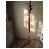Wooden Hat and Coat Stand, 66 inches tall