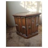 Mid-Century Hexagonal Pedestal Side Table