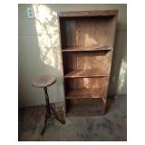 Bookshelf 23.5 wide x 54 tall x 9.5 deep and Wood Plant Stand (leg needs a screw put in)