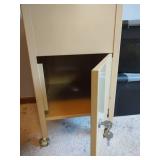 Metal File Cabinet with Lock Compartment on Wheels and Two Jumbo File 