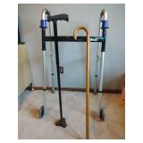 New Drive Medical Walker, Wood Cane and Metal Stability Cane