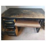 Wood Desk- 49.5 wide x 26 deep x 29 tall, Sturdy and Heavy