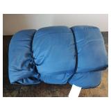Adult Size Blue and Cream Sleeping Bag