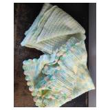 Handmade Soft Crochet Baby Blanket in Pastel Stripes
