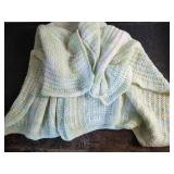 Handmade Soft Crochet Baby Blanket in Pastel Stripes
