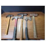Collection of Used Hammers and Tools