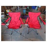 2 Red Portable Folding Camp Chairs