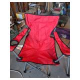 2 Red Portable Folding Camp Chairs