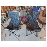 2 Black Folding Camping Chairs