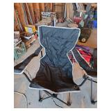 2 Black Folding Camping Chairs