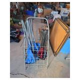 Folding Camp Chair and Table with Rolling Cart