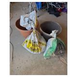 2 Large  Plastic Planters and Potting Soil