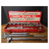 Six Point 21-Piece Socket Wrench Set with Metal Case