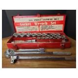 Six Point 21-Piece Socket Wrench Set with Metal Case