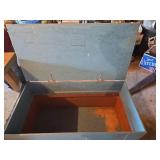 48in x 24in x 25in Blue Painted Wooden Storage Chest