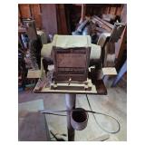 Emerson Electric 1/3 HP Bench Grinder Model 128-1 on Steel Stand
