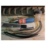 1960s Hot Rod Propane Torch, Assorted Zip Ties, Washer Hoses, and Porch Light