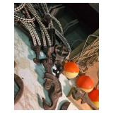 Zebco 202 Spinning Reel with Antique Tools & Floats