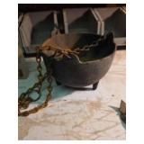 Cast Iron Hanging Flower Pot, Dinner Bell, and More