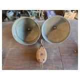 2 - Galvanized Funnels and Pulley