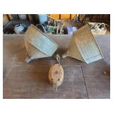 2 - Galvanized Funnels and Pulley