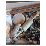 Pipe Wrench, Tin Snips, Pulleys, and Assorted Hardware