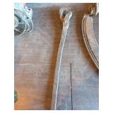 Hand Scythe Blade, Large Wrench, and Pick Axe