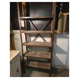 Industrial Metal Storage Shelving Unit - Will need tools to unscrew from wall!