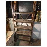 Industrial Metal Storage Shelving Unit - Will need tools to unscrew from wall!