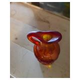 Amberina Glass Cruet with Paneled Design