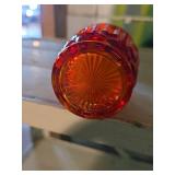 Amberina Glass Cruet with Paneled Design