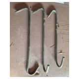 Large Hand-Forged Iron Rafter Hooks 22in Long