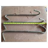 Large Hand-Forged Iron Rafter Hooks 22in Long
