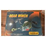 1400lb Hand Gear Winch 4:1 Ratio