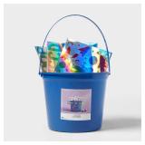 8\"x9\" Round Plastic Easter Bucket with Stickers Dark Blue - Spritzâ¢
