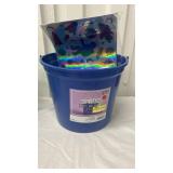 8\"x9\" Round Plastic Easter Bucket with Stickers Dark Blue - Spritzâ¢