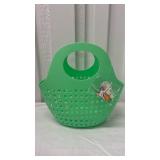 Green Plastic Storage Basket with Handles