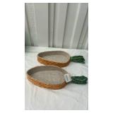 2 Woven Carrot Novelty Basket