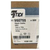 TIDI Products TID 950755 Washcloth, DRC Hygienic, Bulk, White, 13\" x 13\" (Pack of 500)