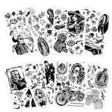 Cholo Tattoos Temporary for Adults, 8 Sheets Large Fake Tattoos, Day of the Dead Chicana Guadalupe Gangster Prisoner Mexico, Chicano Party Decorations, Halloween Cholo Clothes 180+ Styles