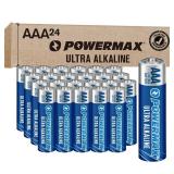 Powermax 24-Count Triple AAA Batteries, Ultra Long Lasting Alkaline Battery for Home and Office, 10-Year Shelf Life, Reclosable Packaging