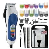 Wahl Clipper USA Color Pro Complete Haircutting Kit with Easy Color Coded Guide Combs - Corded Clipper for Hair Clipping & Grooming Men, Women, & Children - Model 79300-1001M
