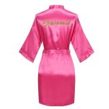 Giova Women Bridal Robe For Bride And Bridesmaid Getting Ready Wedding Party Bathrobe Hotpink Bridesmaid M